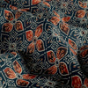 Fine Poplin Fabric - Flowers Indigo Batik