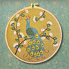 Flamboyant Peacock Wool Appliqué Hoop Craft Kit