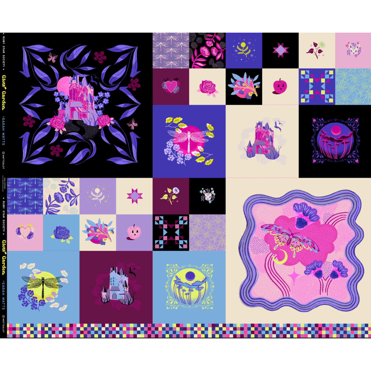 Ruby Star Glow Garden - Fairytale - Fabric Panel