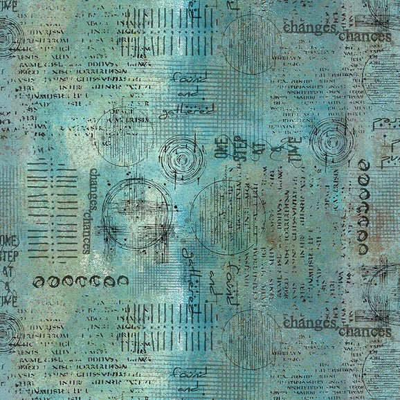 On Your Mark - Assemblage Ocean - Cotton Fabric