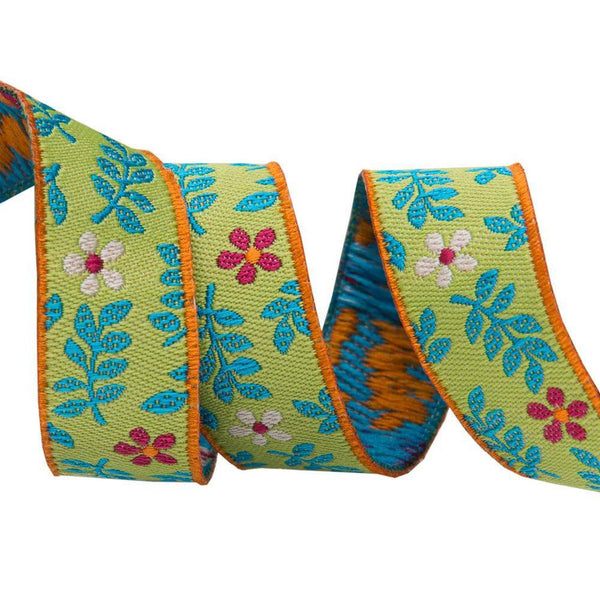 Jacquard Ribbon - Floral Stems