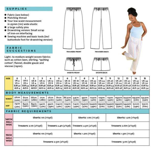 Jamie Pyjama Pants / Shorts Pattern