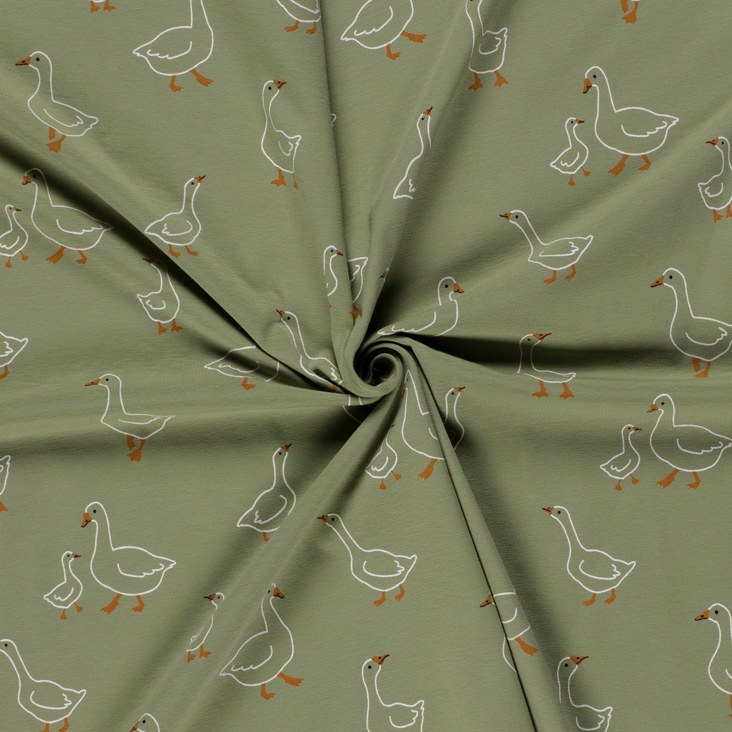Cotton Jersey - Green Ducks