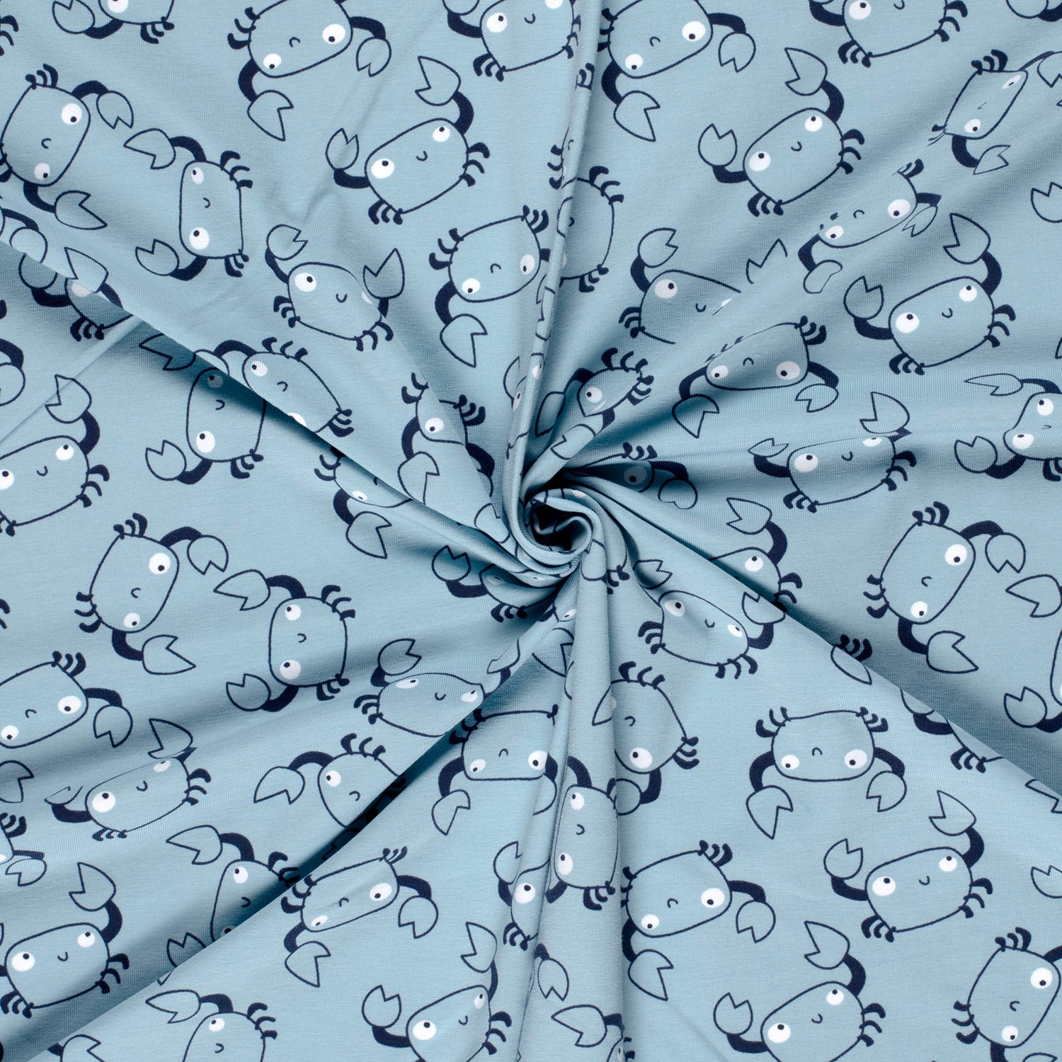 Cotton Jersey - Aqua Crabs