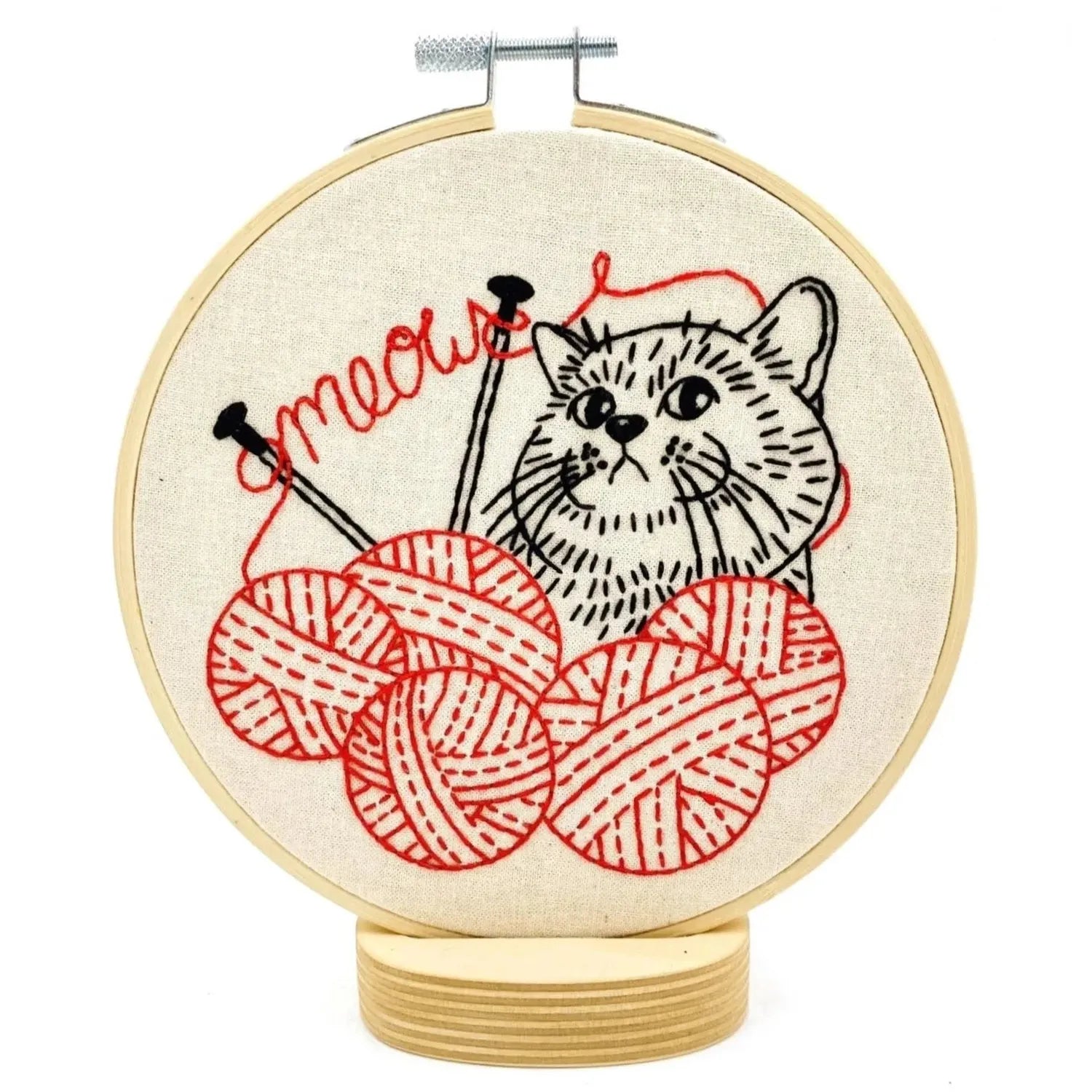 Kitten with Knitting - Full Embroidery Kit