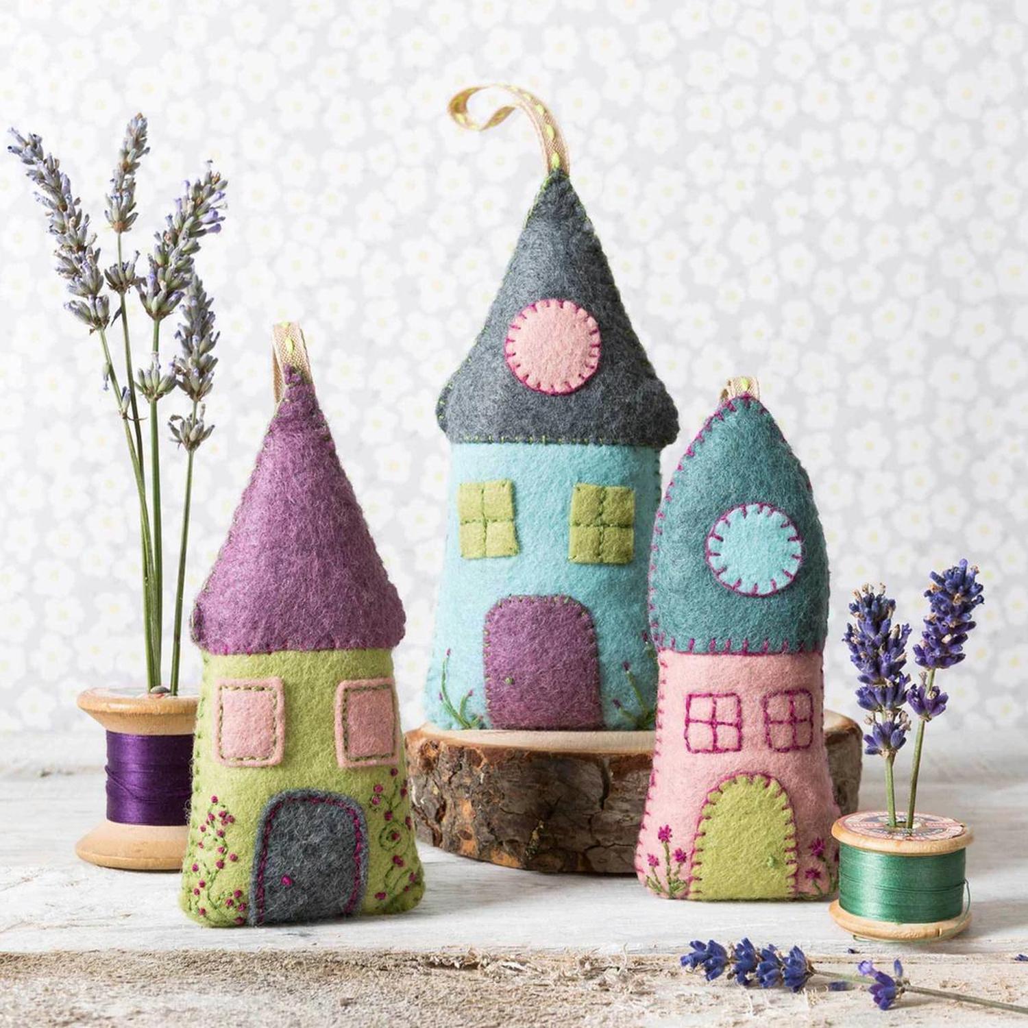 Lavender Houses Felt Craft Embroidery Kit
