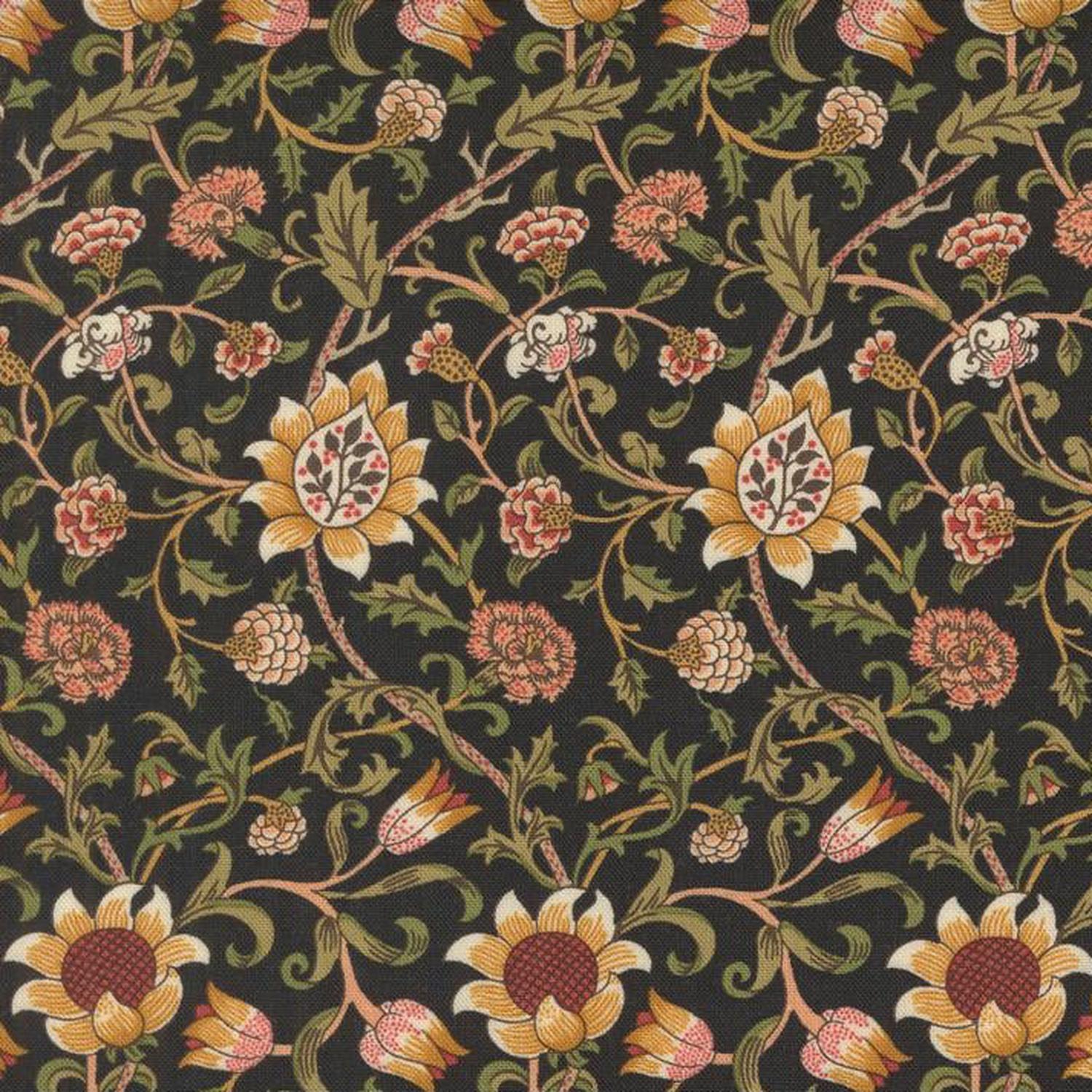 Morris Manor - Evenlode Florals Ebony - Cotton Fabric