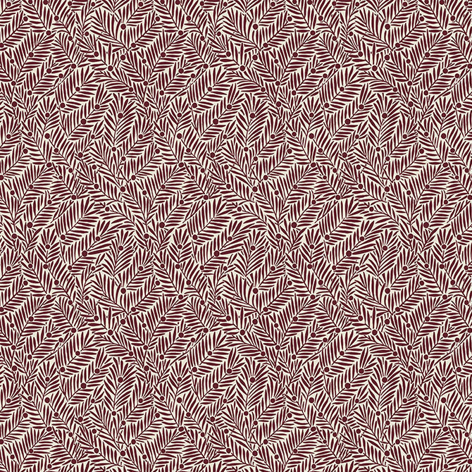 The Oxford Holiday Collection - Yew and Aril Berry - Cotton Fabric