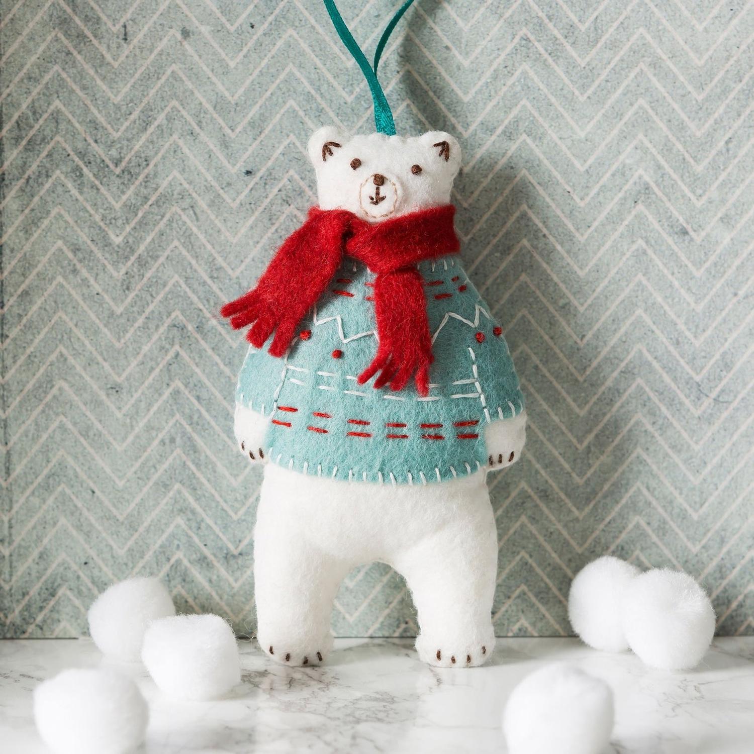 Polar Bear Embroidery Felt Craft Kit