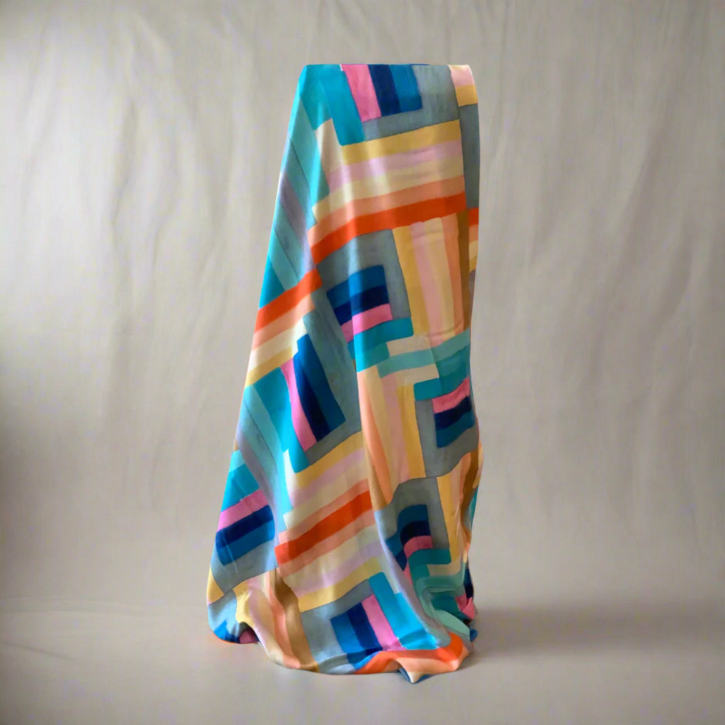 Digital Geometric Print - Rayon Fabric