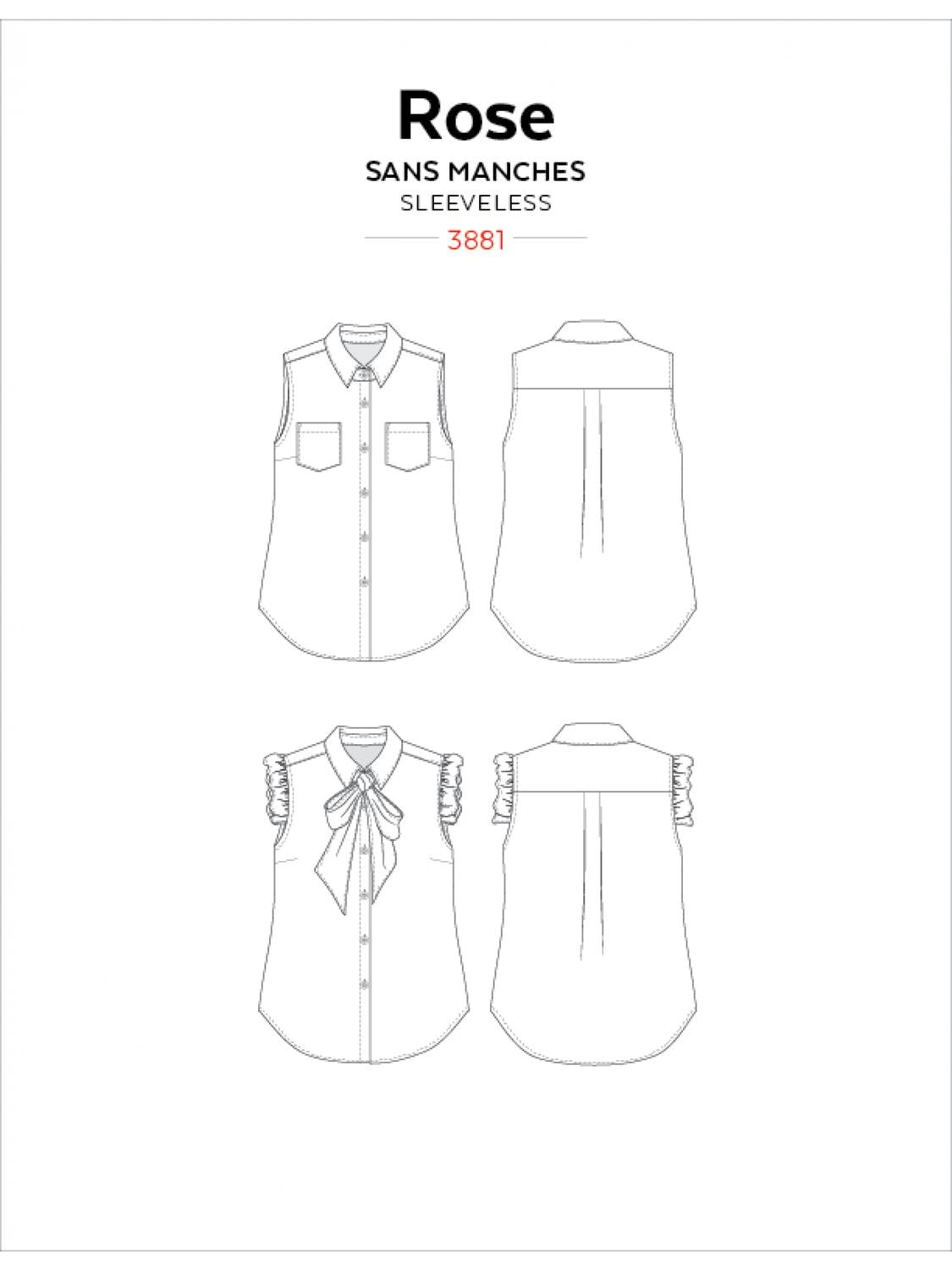 Rose Sleeveless Shirt Pattern