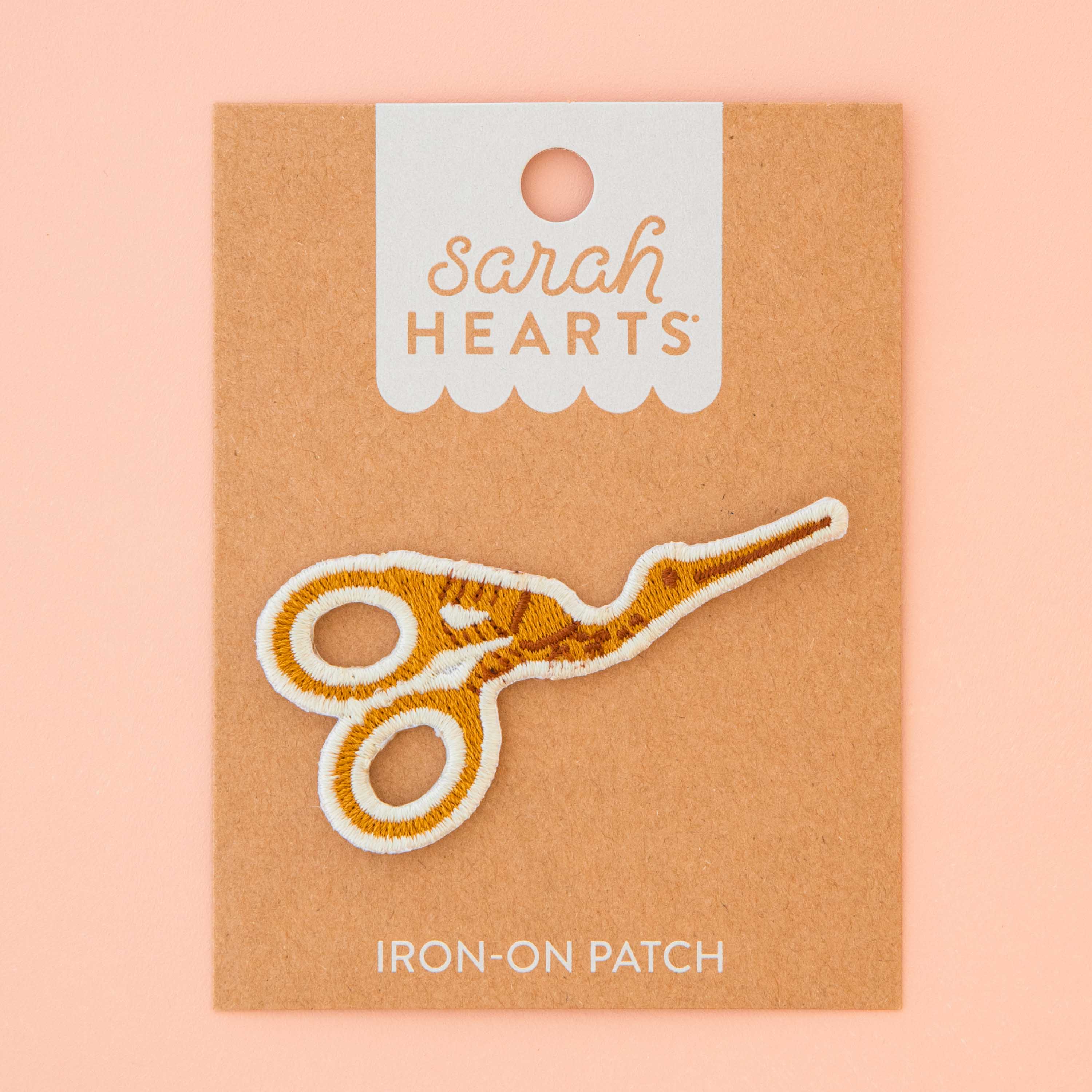 Stork Scissors Iron-On Patch