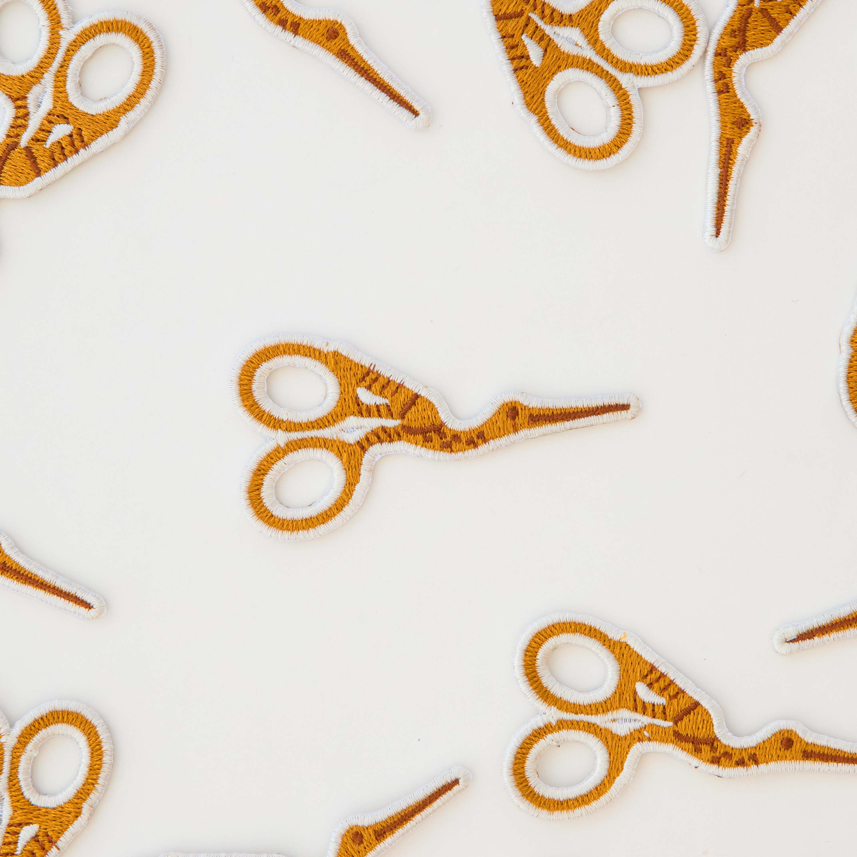 Stork Scissors Iron-On Patch
