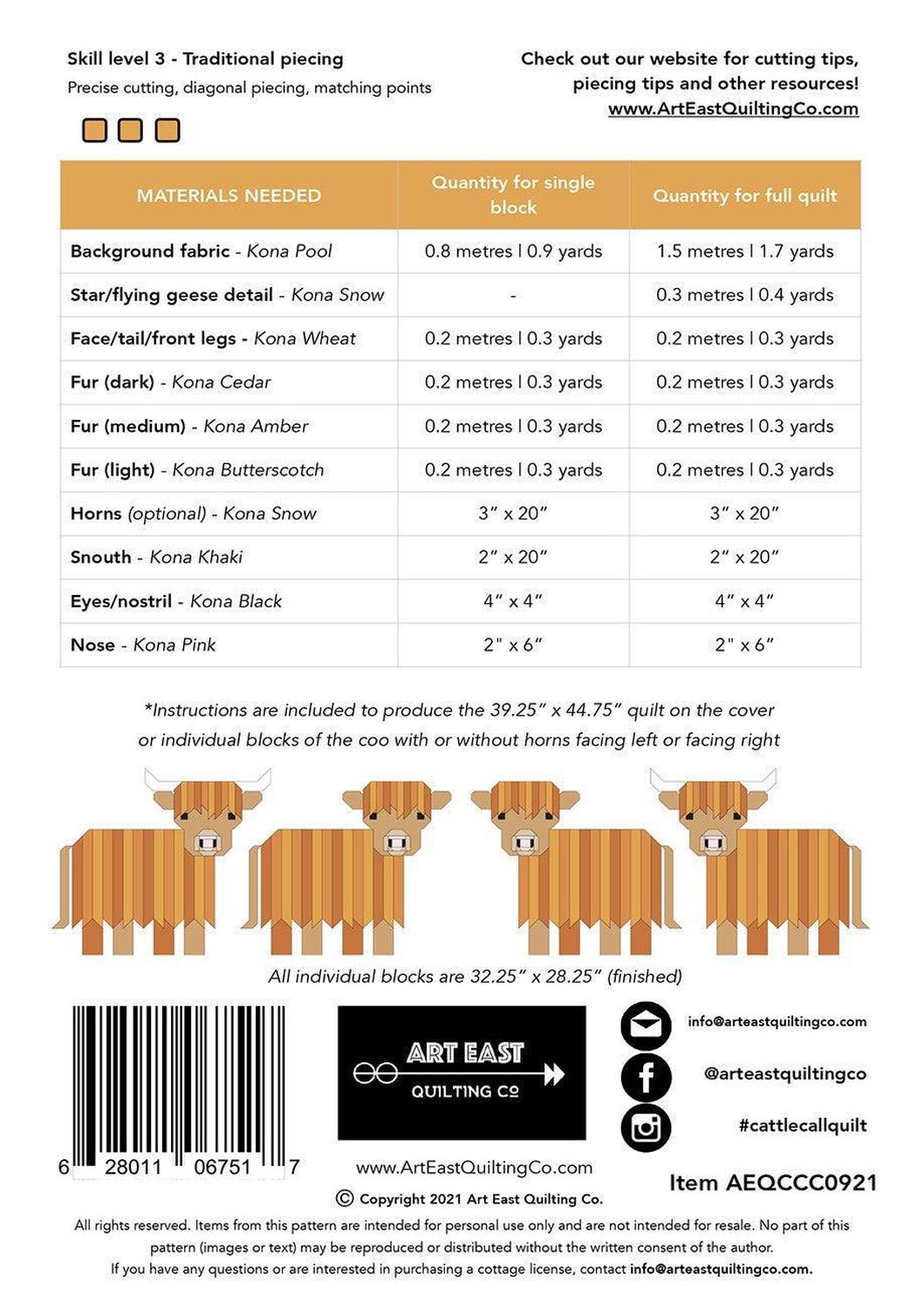 Cattle Call Quilt Pattern