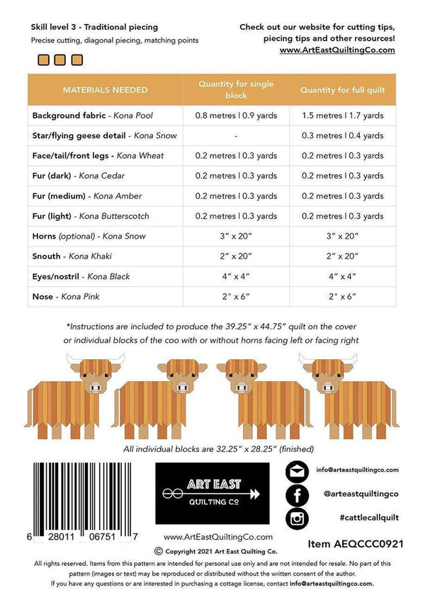 Cattle Call Quilt Pattern