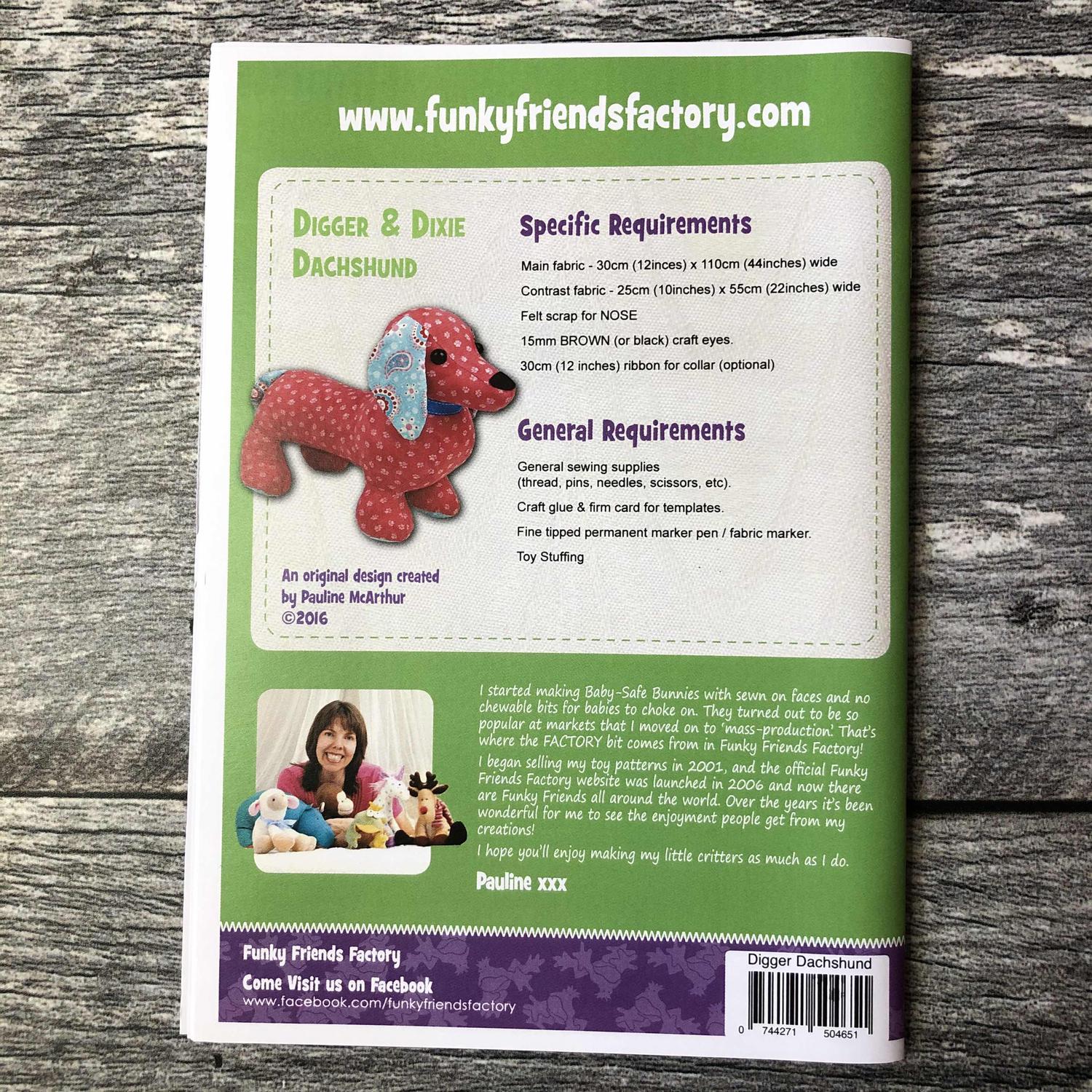 Digger & Dixie Dachshund Pattern