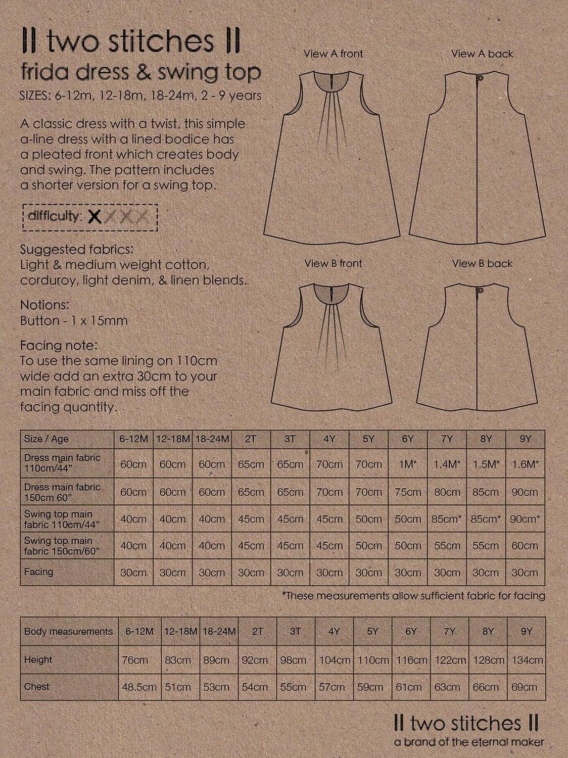 Frida Dress & Swing Top Pattern