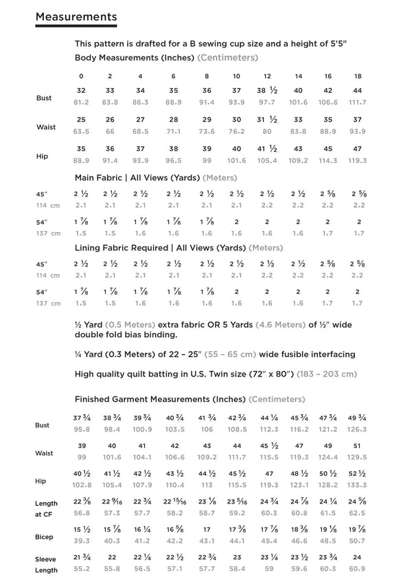 Tamarack Jacket Pattern (Sz 0-30)