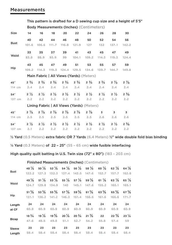 Tamarack Jacket Pattern (Sz 0-30)