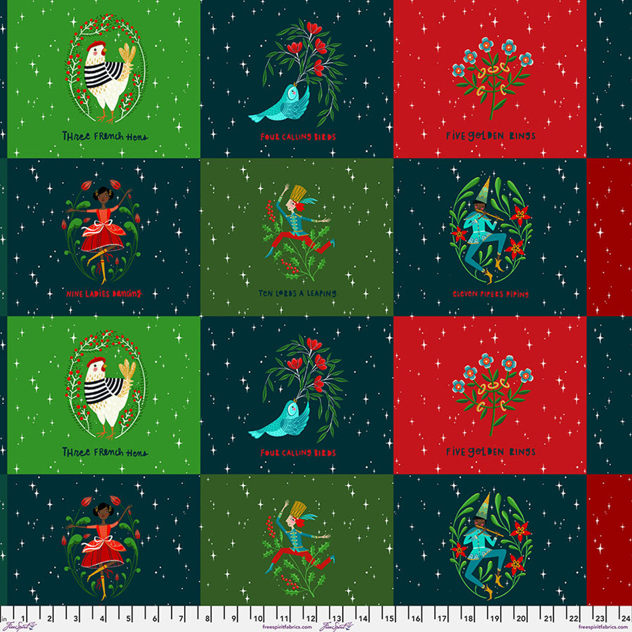12 Days of Christmas - Fabric Panel