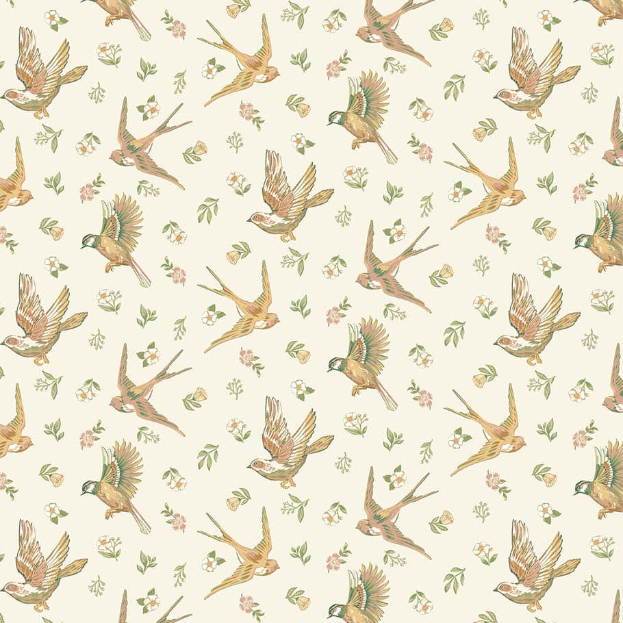 Ornithology by Brett Lewis - Soaring Cream- Cotton Fabric