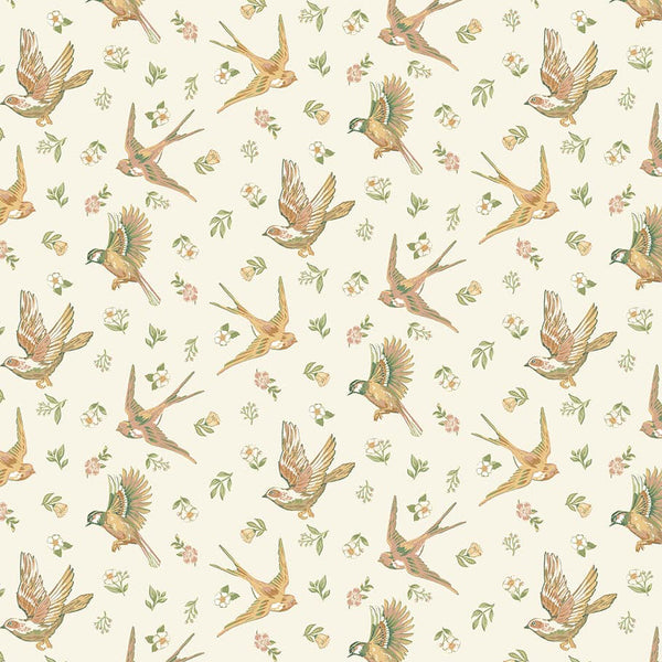 Ornithology by Brett Lewis - Soaring Cream- Cotton Fabric