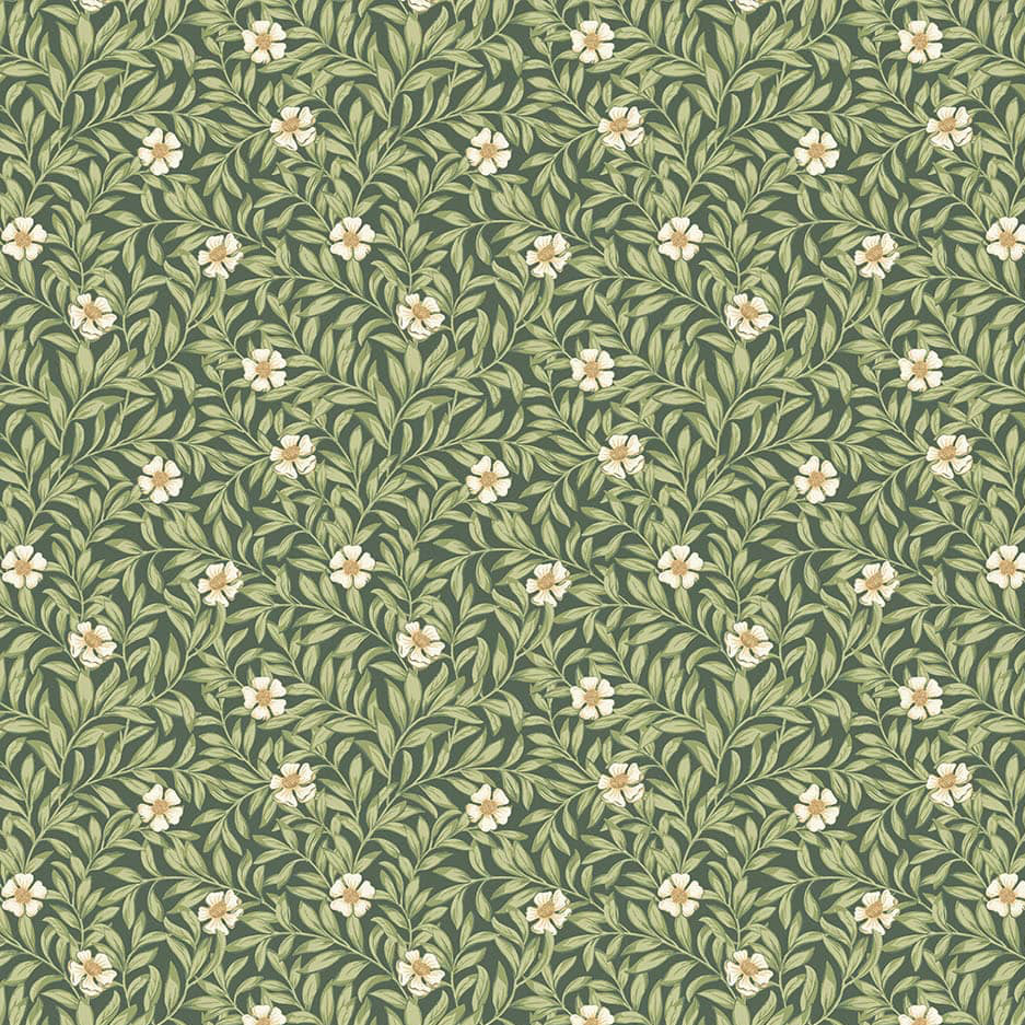 Ornithology - Floweret Green- Cotton Fabric