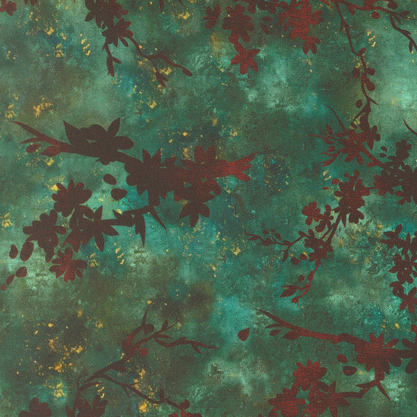 Tranquil Patina - Cherry Blossoms Teal - Cotton Fabric