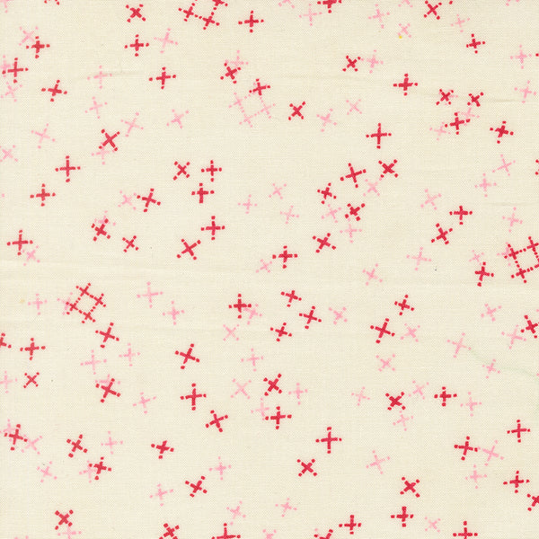 Darling Peony - Tiny Pluses Blender Cream - Cotton Fabric