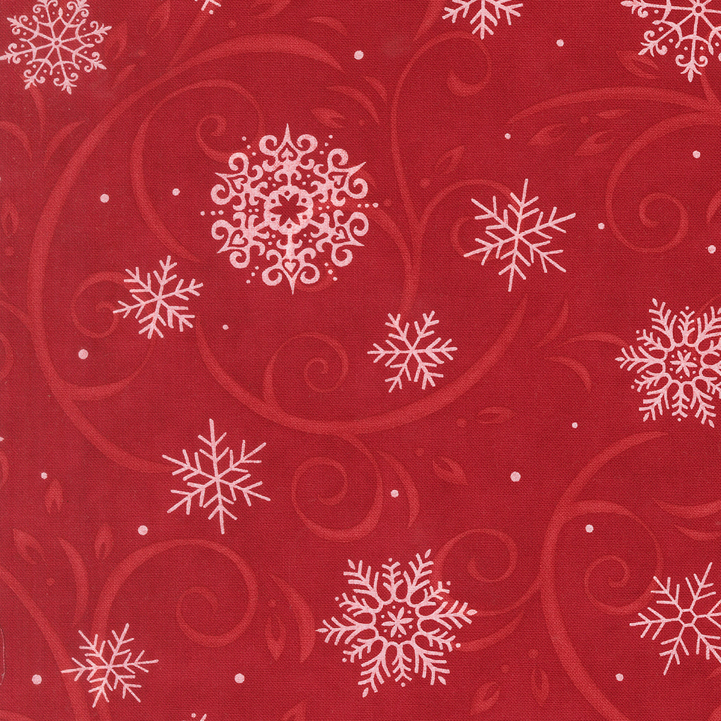 When Snow Falls - Swirling Snowflakes Winter - Cotton Fabric