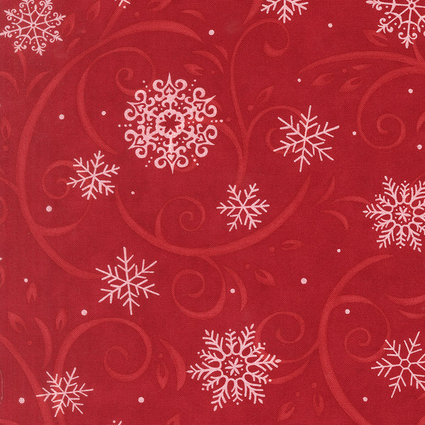 When Snow Falls - Swirling Snowflakes Winter - Cotton Fabric