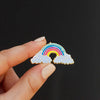 Rainbow with Clouds Enamel Pin