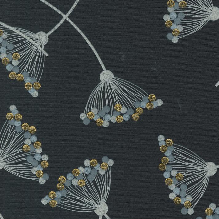 Shimmer by Zen Chic - Dandelion Ebony - Cotton Fabric