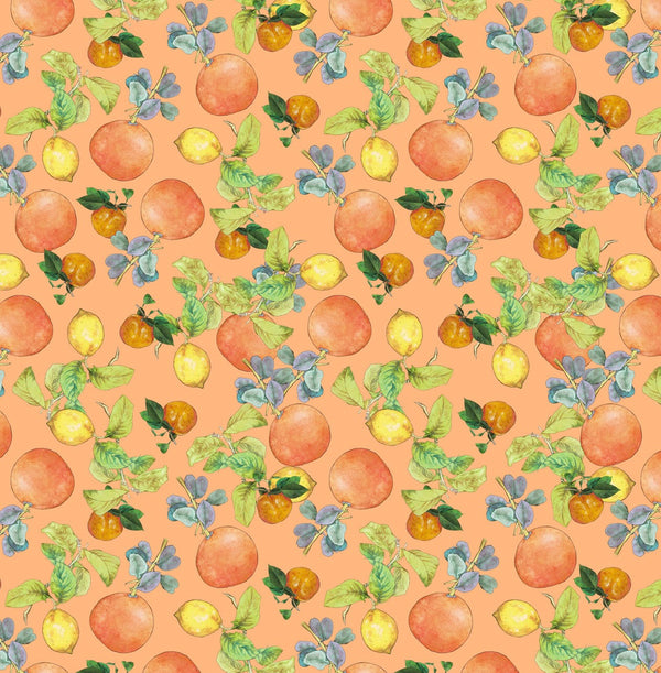 Margo Orange Citrus Cotton Fabric