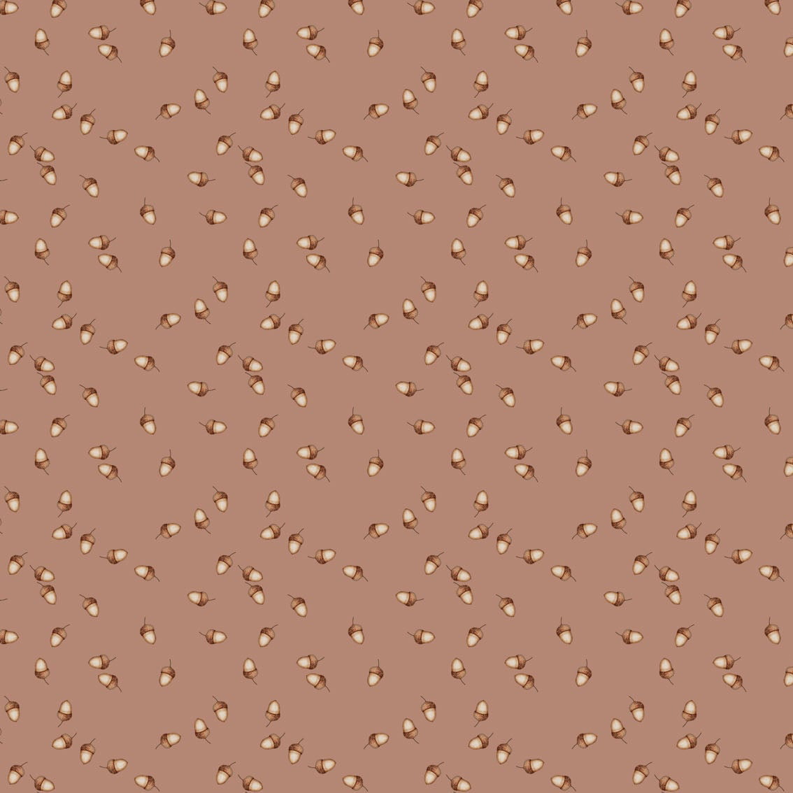 Charmwood - Acorns Caramel - Cotton Fabric