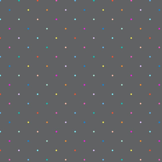 Pattern of small, multicolored dots on a dark gray background