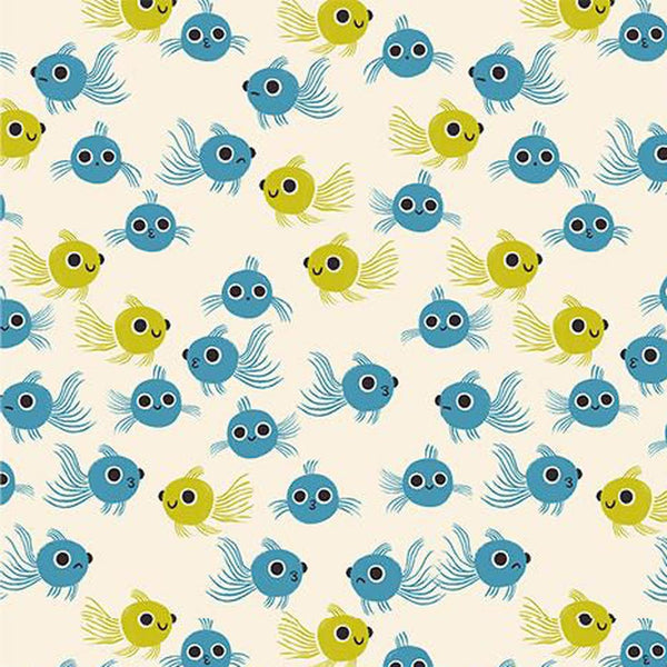 Animal Animal by Ruby Star - Blue Fish - Cotton Fabric