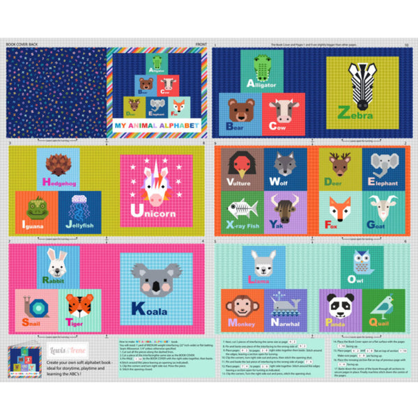 Animal Alphabet - Fabric Book - Cotton Panel
