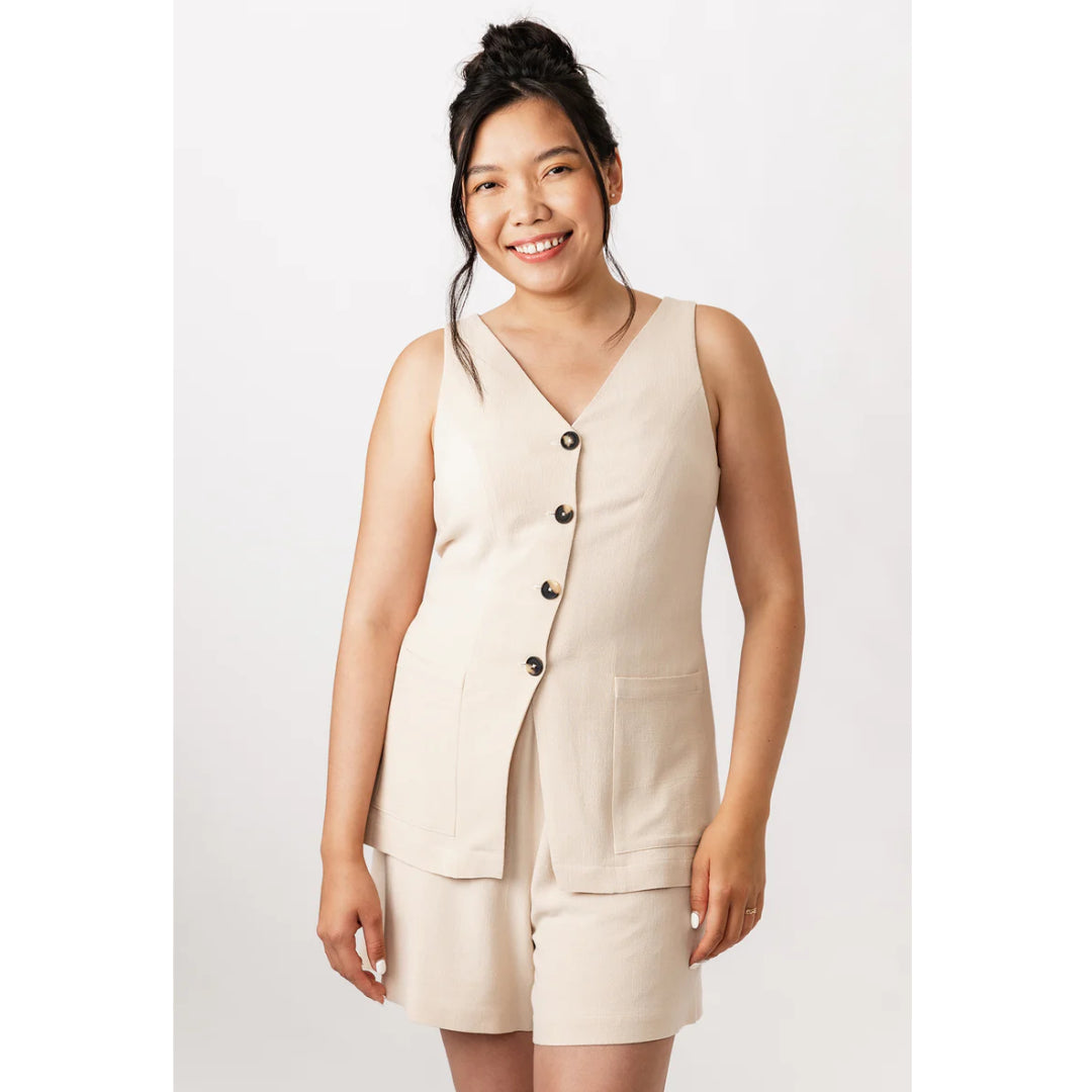 Asteri Button Down Dress & Vest Pattern