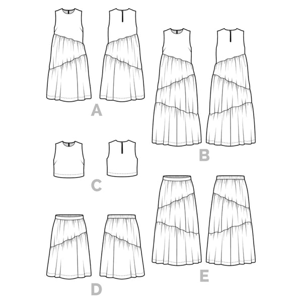 Azure Dress, Skirt and Top Pattern