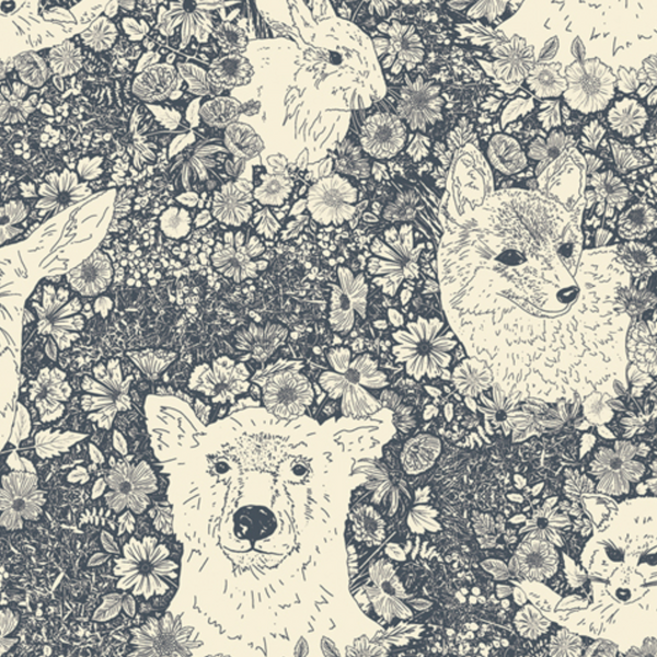 Flannel - Wandering With Bear - Cotton Fabric