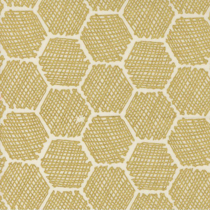 Bee Garden - Honeycomb Metallic - Cotton Fabric