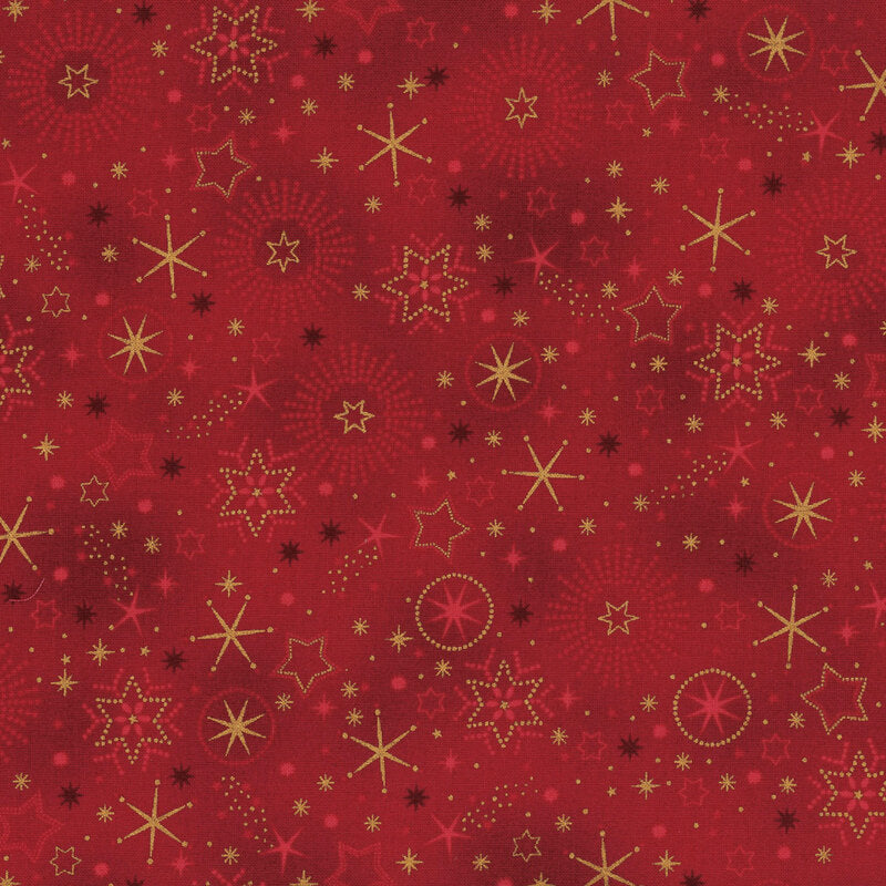 We Love Christmas - Berry Stars - Cotton Fabric