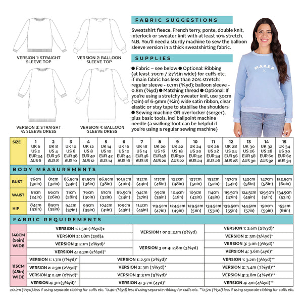 Billie Sweatshirt and Dress Pattern