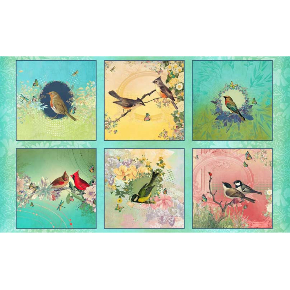 Birds & Blooms - Cotton Panel