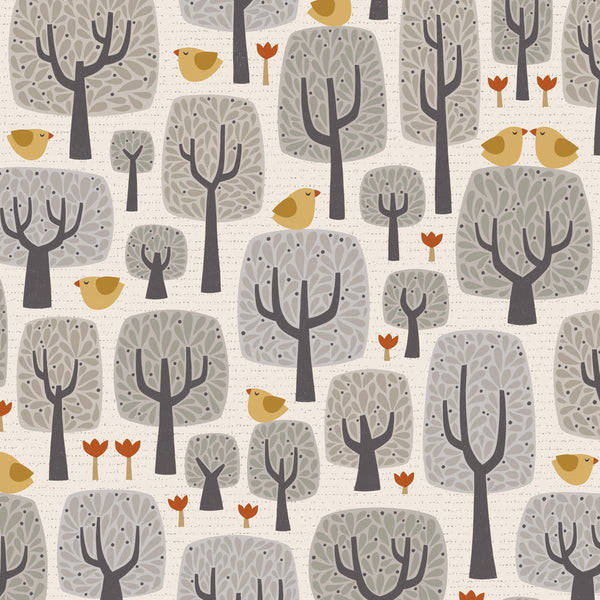 Cozy Forest - Birds in the Forest - Cotton Fabric