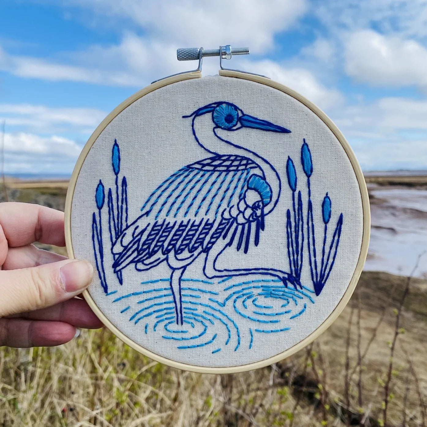 Blue Heron - Full Embroidery Kit