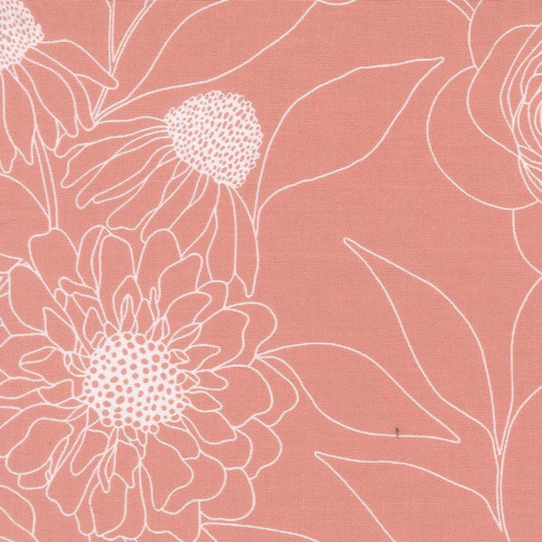 Botany by Alli K - Etched Floral Camellia - Cotton Fabric