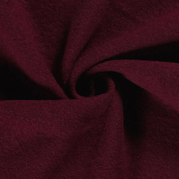 Wool Bouclé Fabric - Wine Red