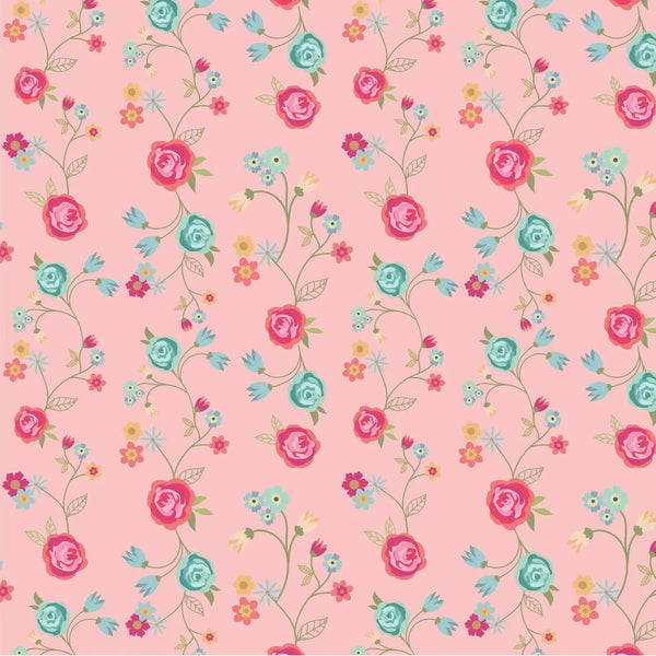 Calico Cowgirls by Poppie Cotton - Floral Vines Pink - Cotton Fabric